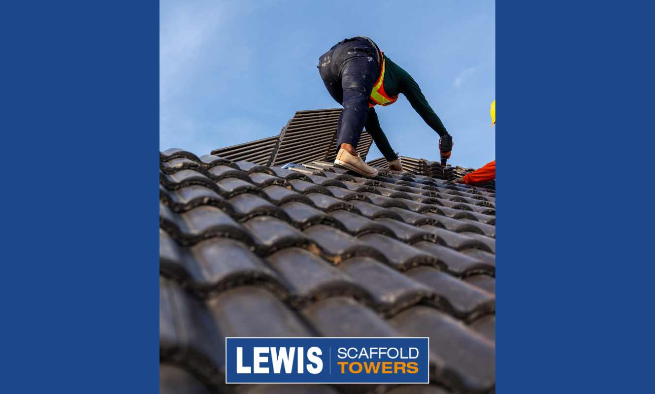 A Ladder Or Scaffold Tower For Roofing