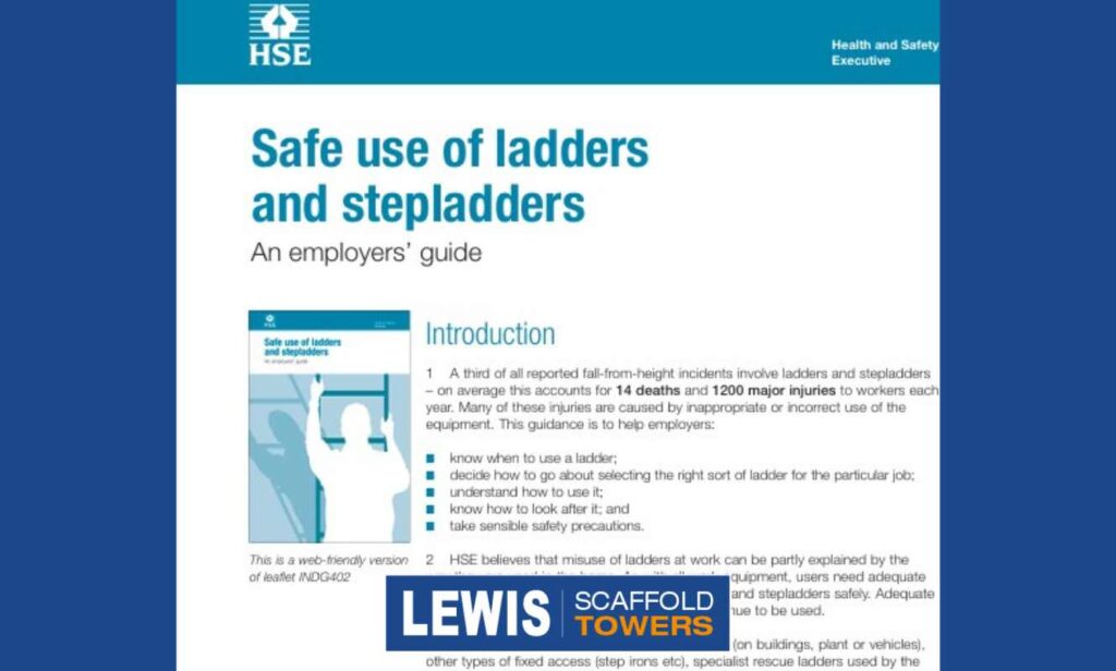 LEWIS ladder safety PDF by the HSE